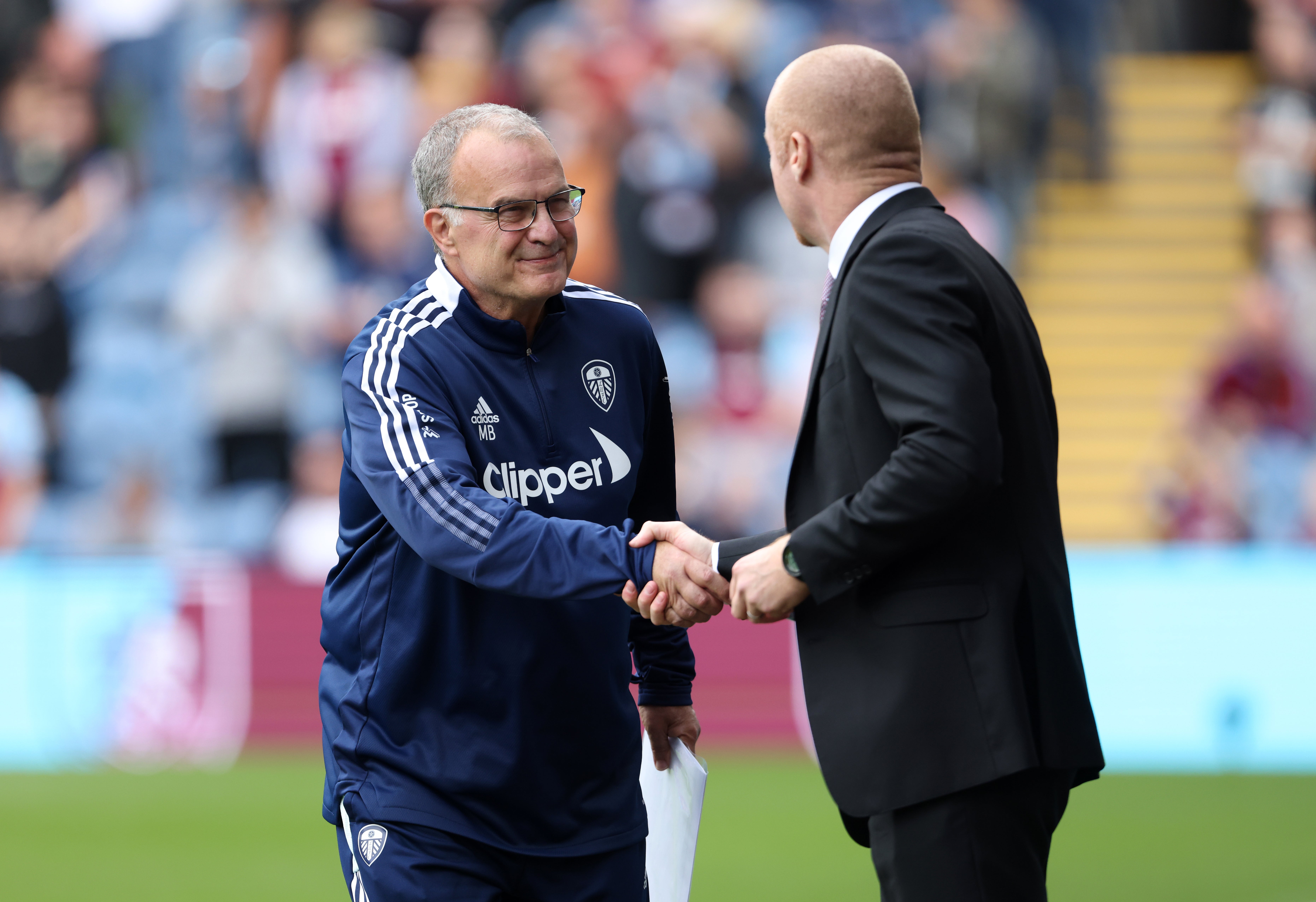 Marcelo Bielsa, left, did not feel Burnley were overly physical against his side at Turf Moor (Richard Sellers/PA)