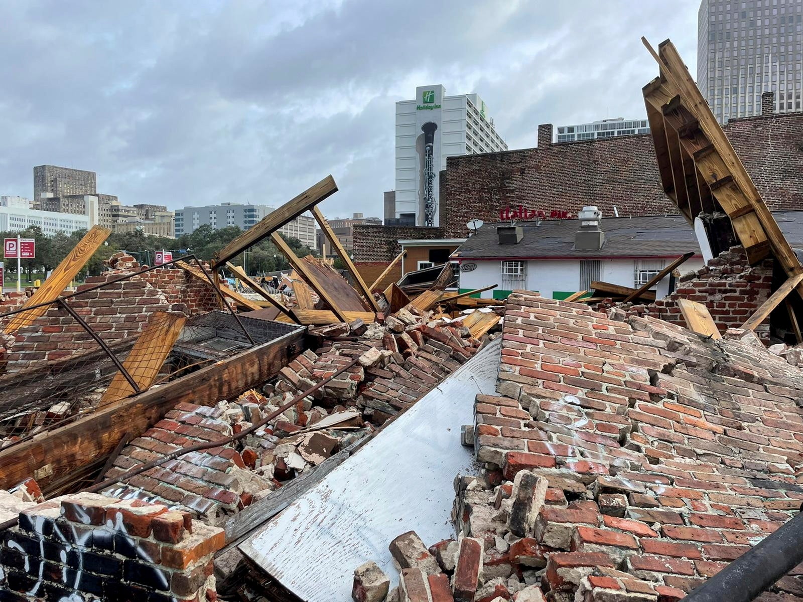 The Karnofsky shop suffers severe damage after Hurricane Ida pummeled New Orleans with strong winds in Louisiana