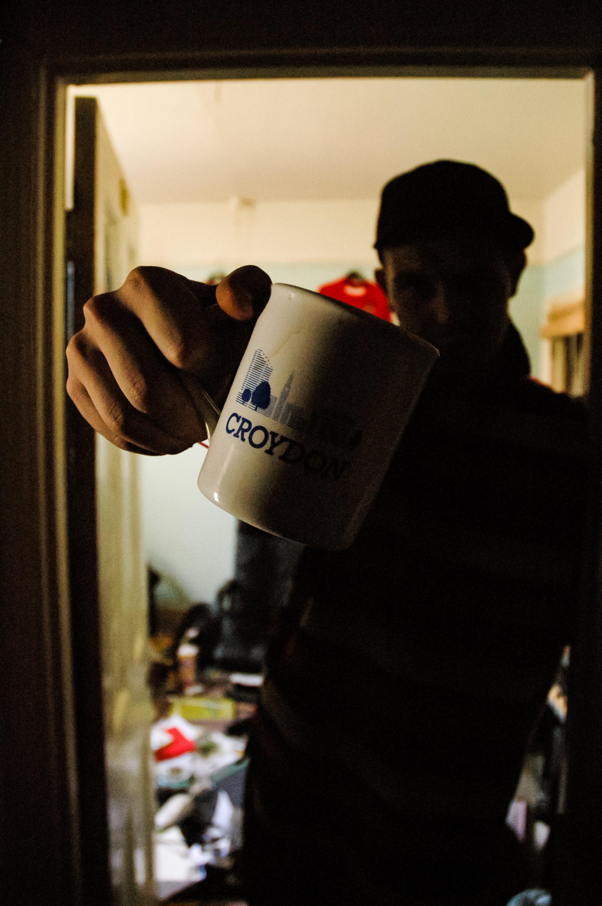 Loefah with Croydon Council mug, London, 2005