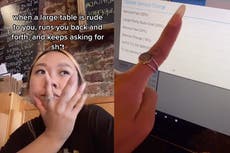 Restaurant server sparks debate after claiming she includes automatic gratuity when large tables are ‘rude’