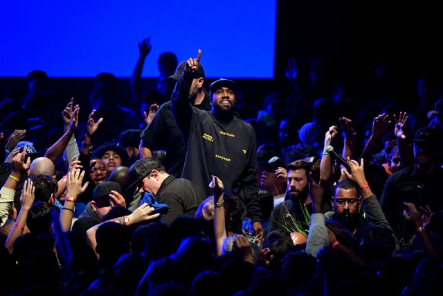 <p>File image: Kanye West performs onstage during his “Jesus Is King” album and film experience in 2019</p>