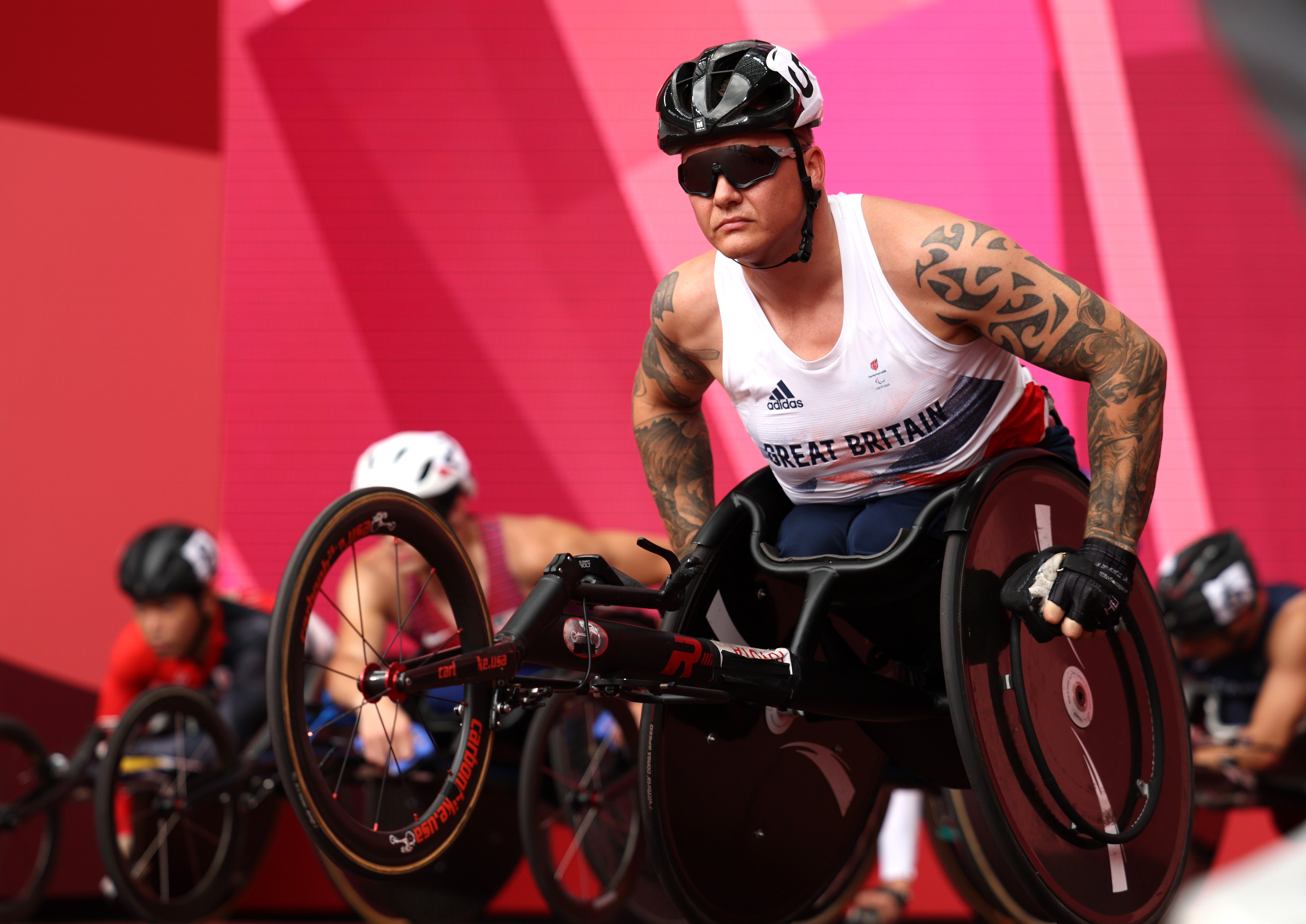 David Weir of Team Great Britain prepares to compete in the men's 1500m