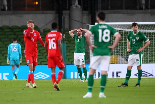 The Republic of Ireland slipped to an embarrassing home defeat by Luxembourg in their last World Cup qualifier (Brian Lawless/PA)
