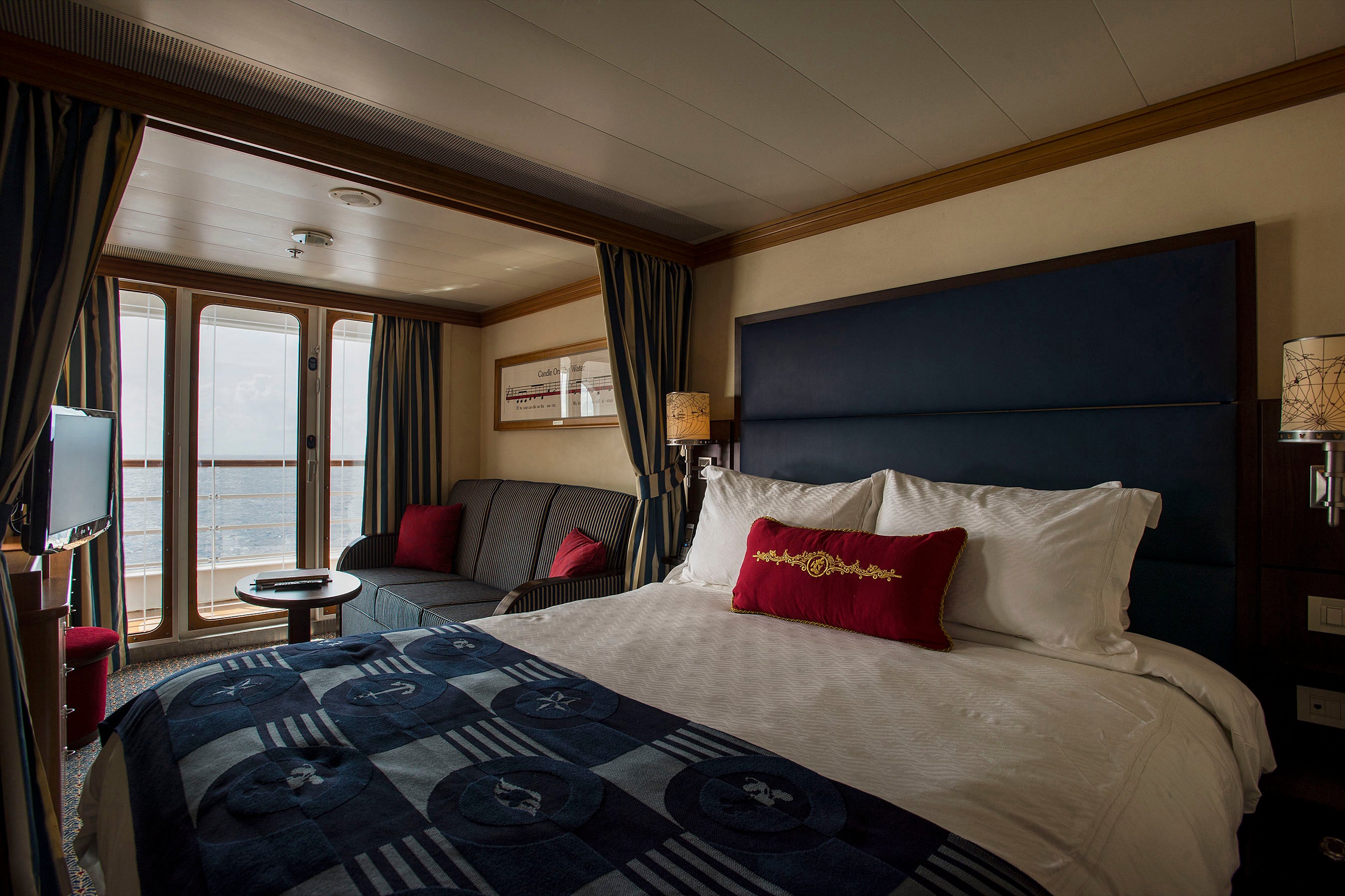 An oceanview stateroom with veranda on the Disney Magic (PA/Disney Cruise Line/Matt Stroshane)