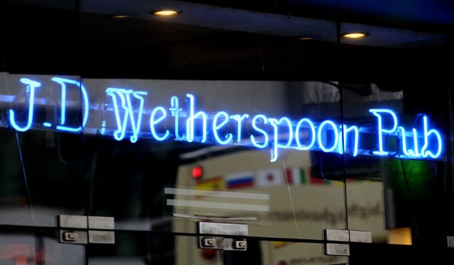 Pub group JD Wetehrspoon has seen beer supplies impacted by the UK’s recent supply chain crunch (Tim Ireland/PA)