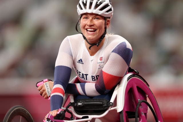 <p>Samantha Kinghorn of Team Great Britain celebrates winning bronze</p>