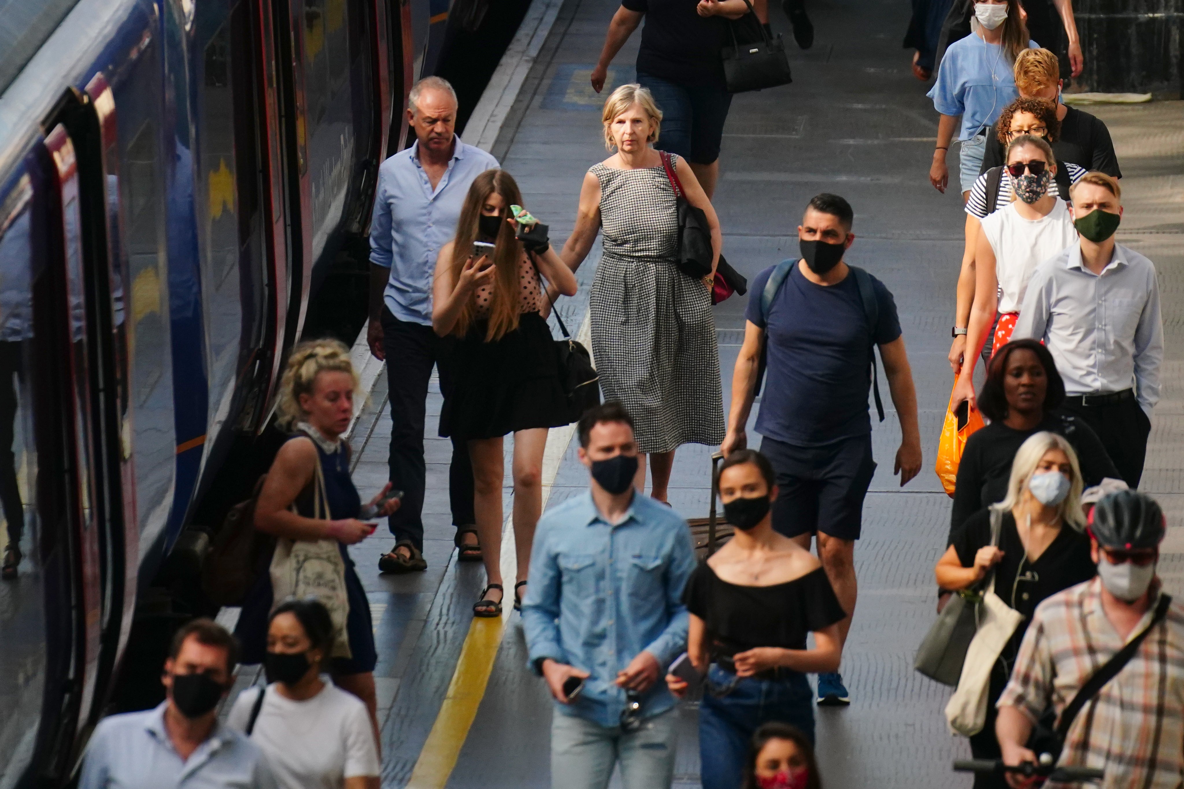 Figures show demand for rail travel has reached two-thirds of normal levels for the first time during the pandemic (PA)