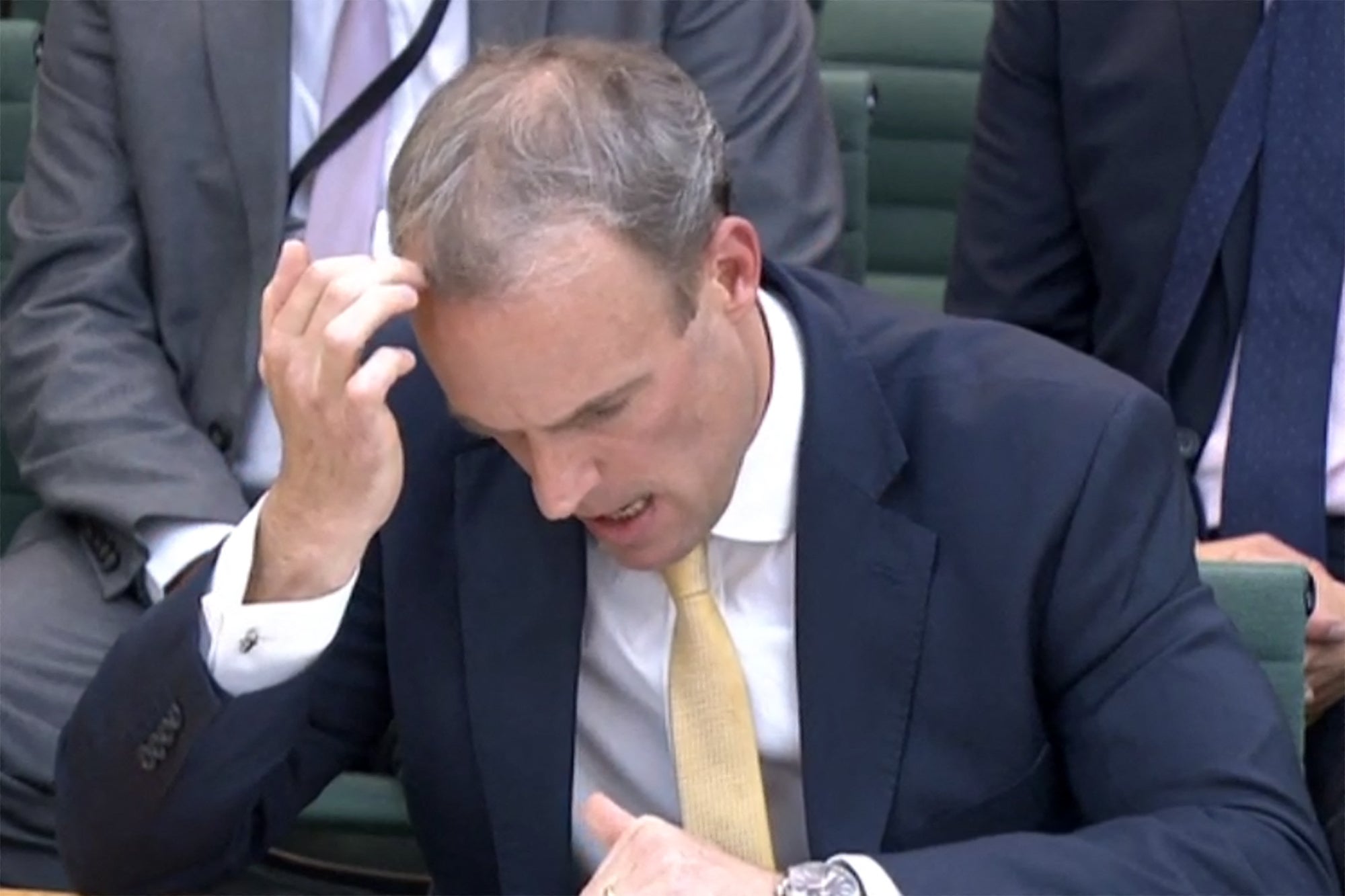 Head scratcher: Raab is questioned on Wednesday