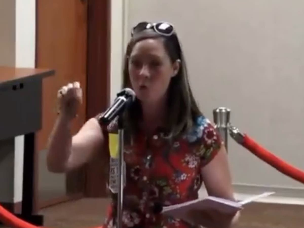 Woman calls school board members ‘demonic entities’ and says they and police officers will be ‘taken down’ over masks