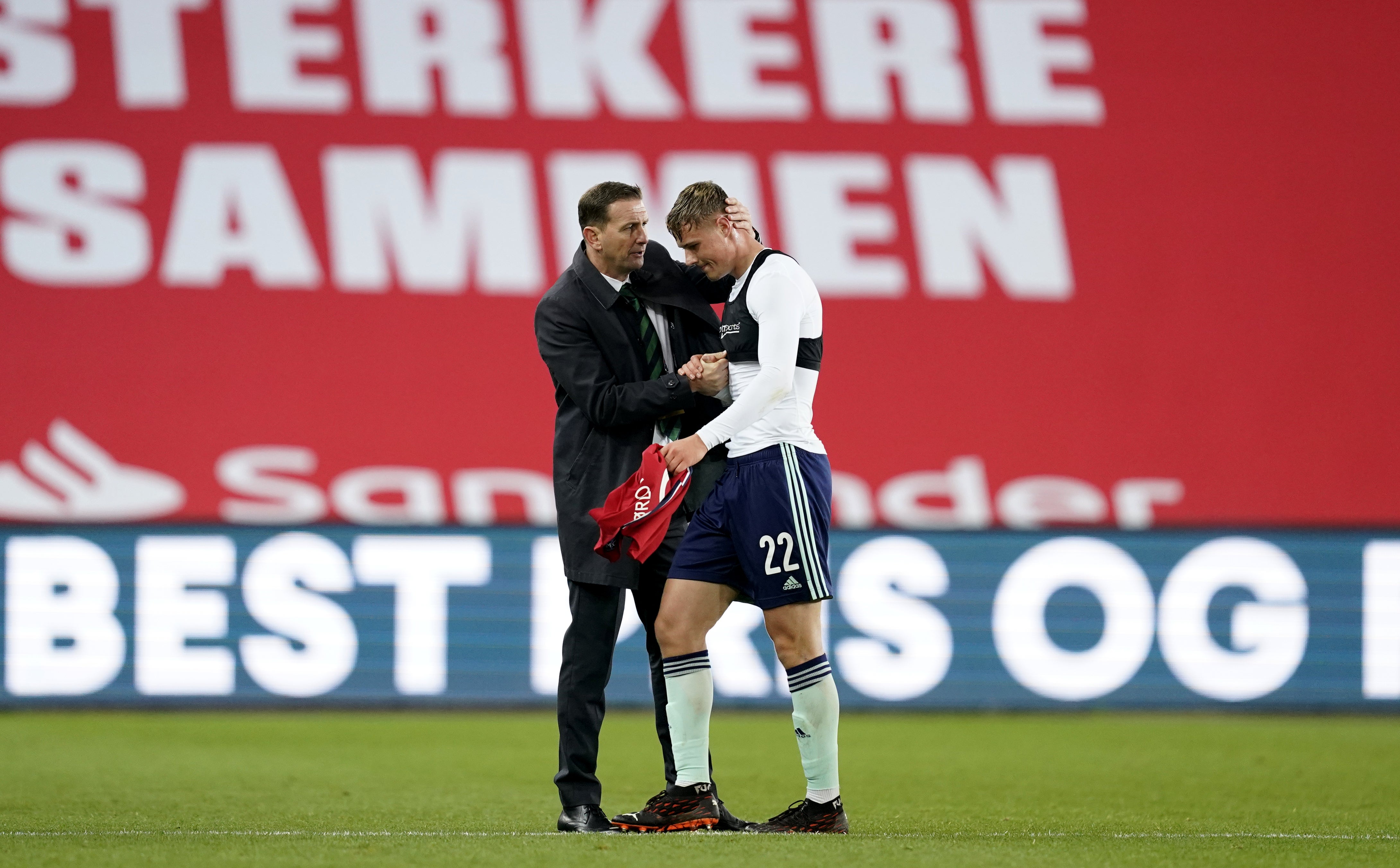 Ian Baraclough, left, wants the likes of Dan Ballard to seize their chance with several players missing for Northern Ireland (Fredrikh Hagen/PA)