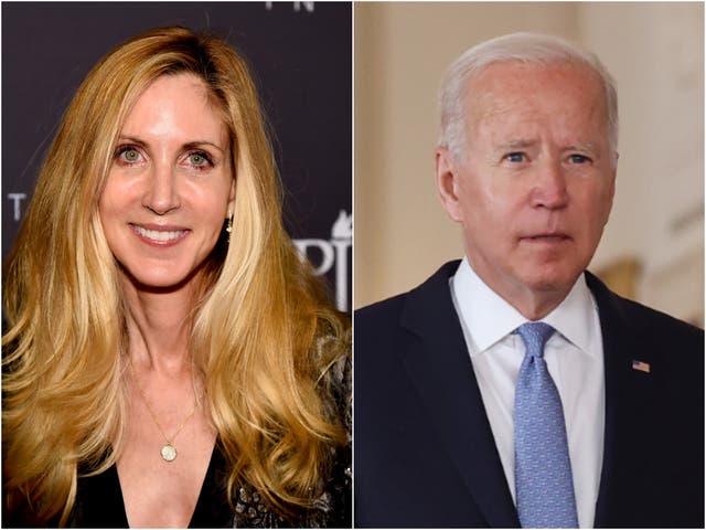 <p>Right-wing commentator Ann Coulter praised President Joe Biden for pulling US troops out of Afghanistan</p>