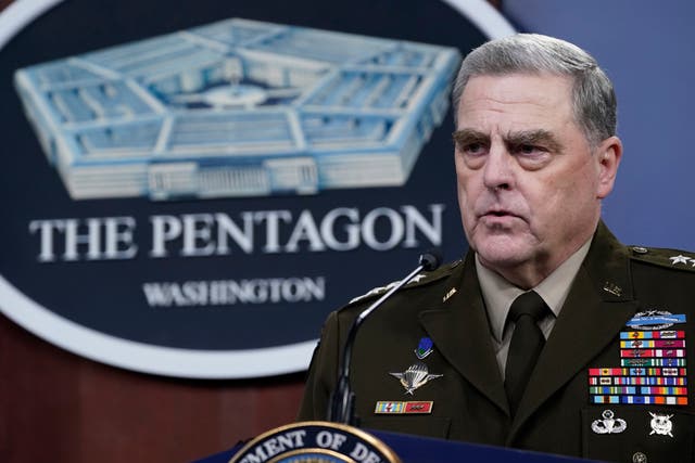 <p>Joint Chiefs of Staff chairman Gen Mark Milley speaks at the Pentagon </p>