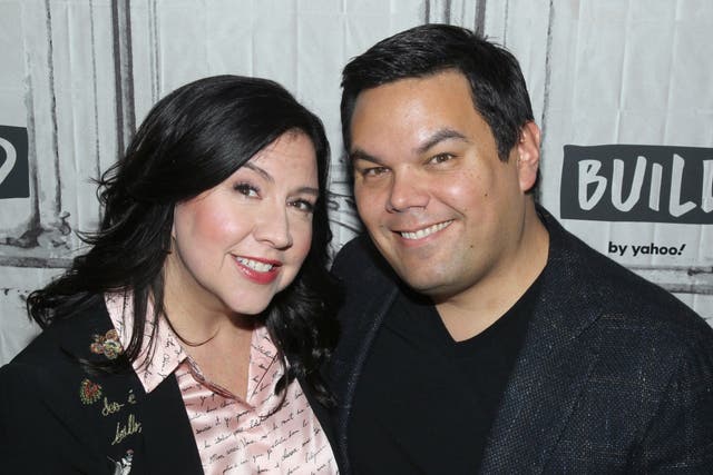 <p>Kristen Anderson Lopez and Robert Lopez - the duo behind the hit song “Let It Go"</p>