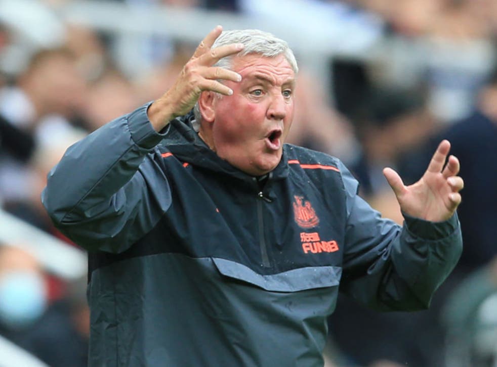<p>Manager Steve Bruce reacts during Newcastle’s match against West Ham </p>