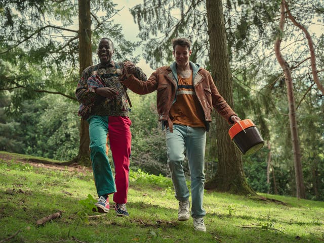 <p>Eric (Ncuti Gatwa) and Adam (Swindells) are navigating their new romance in ‘Sex Education’ season three</p>