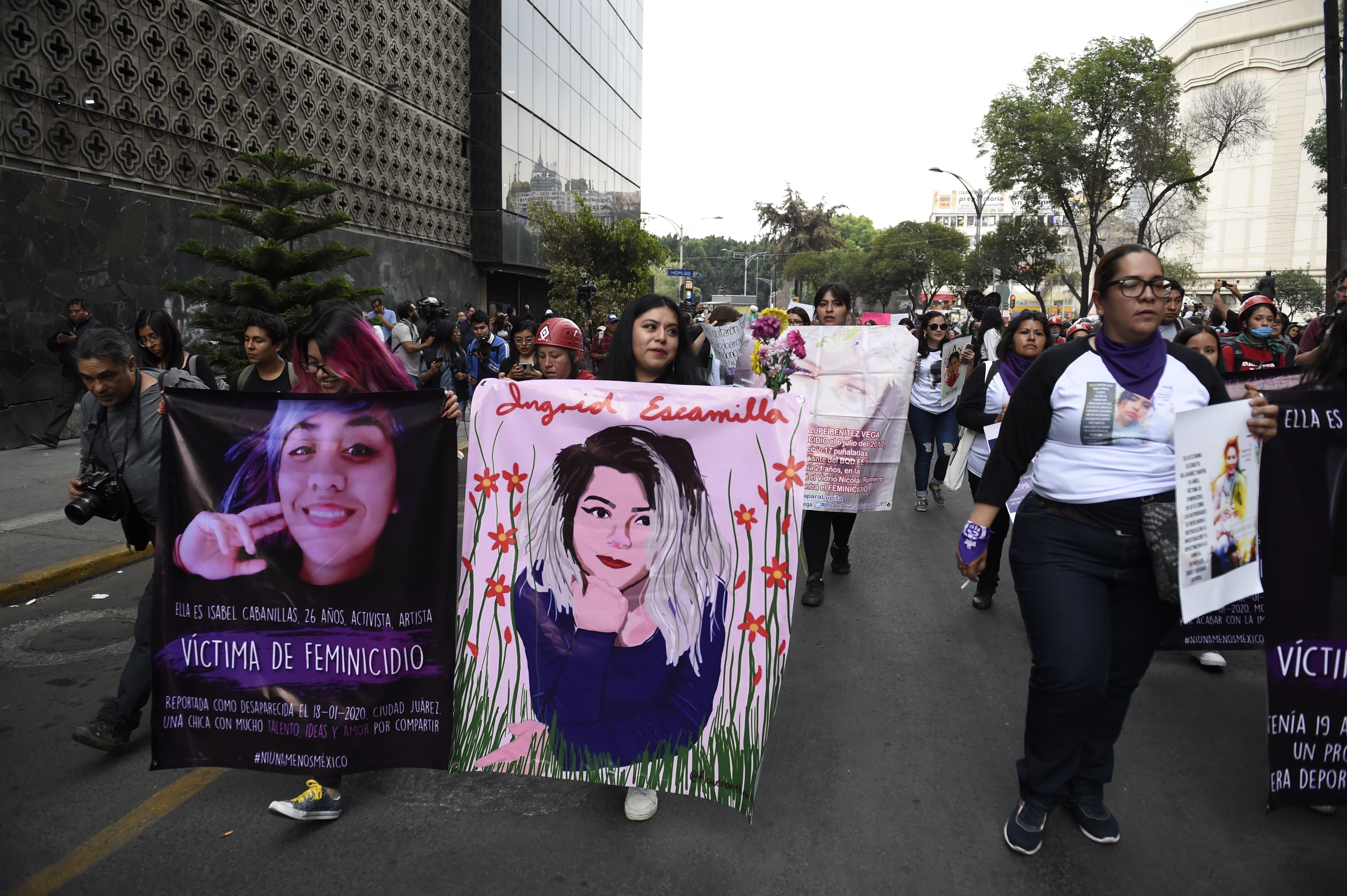 ‘Red shoe’ demonstrations took place across Mexico City in 2020, after the murder of Ingrid Escamilla, 25, brutally murdered by her partner north of the city