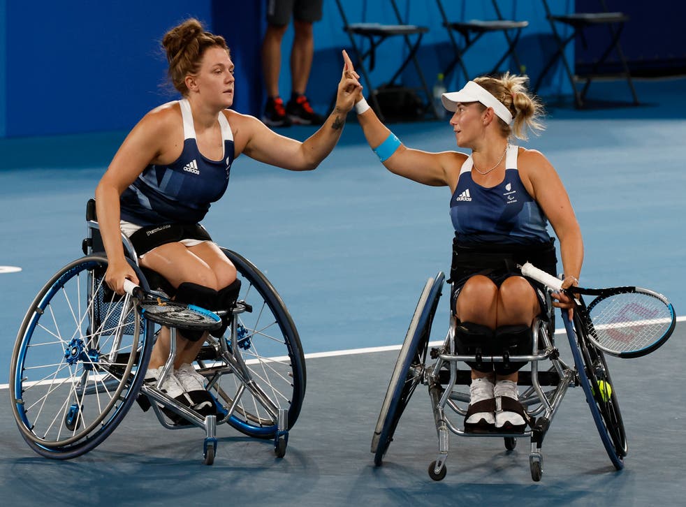 <p>Lucy Shuker and Jordanne Whiley are into the doubles final </p>