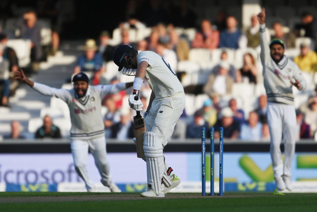 Root was bowled by India’s Umesh Yadav to swing the Test’s momentum