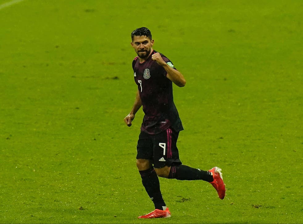 <p>Henry Josue Martin de México celebra después de anotar el segundo gol de su equipo contra Jamaica durante un partido de fútbol de clasificación para la Copa Mundial de la FIFA Qatar 2022, en la CDMX, el jueves 2 de septiembre de 2021.</p>
