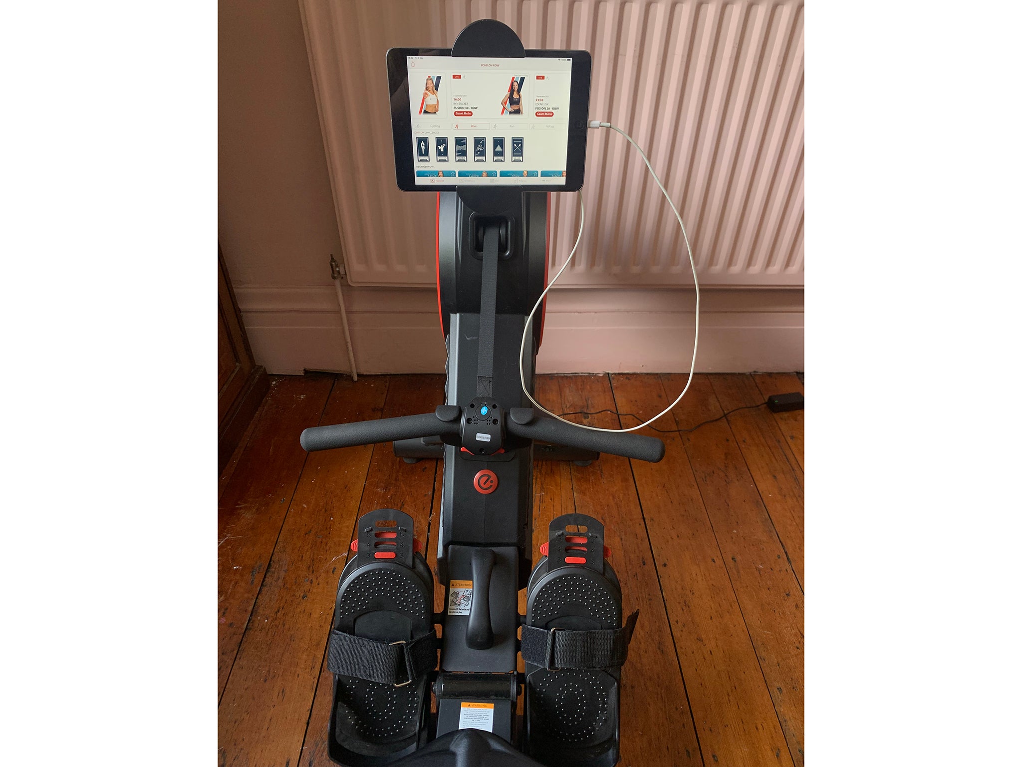 You can easily connect your tablet to the rower