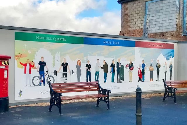 <p>A mural designed as a tribute to shop staff who worked through the pandemic has been criticised because it only depicts white people</p>