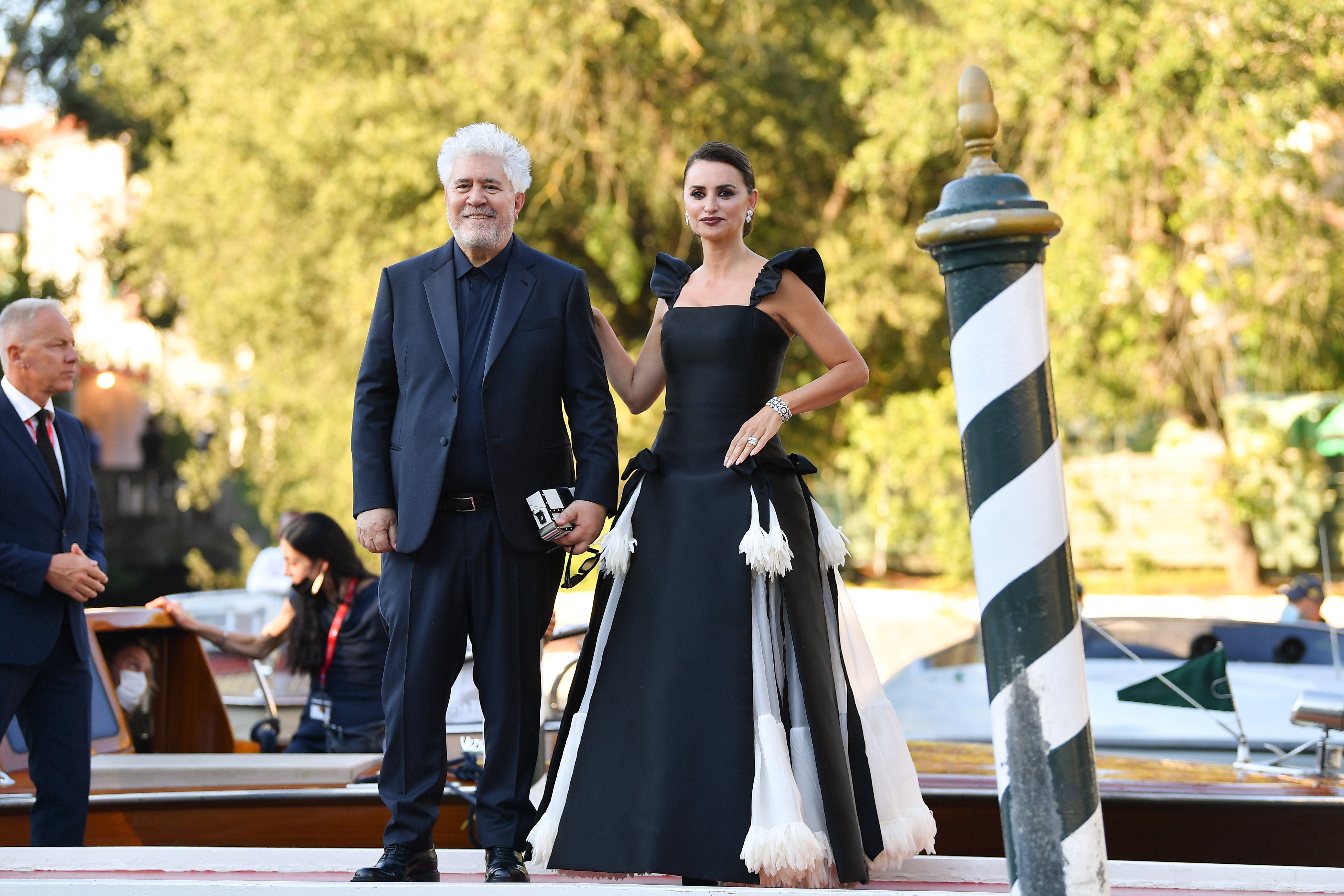 Penelope Cruz and Pedro Almodovar arrive at the 78th Venice International Film Festival