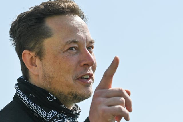 <p>Tesla CEO Elon Musk talks during a tour of the plant of the future foundry of the Tesla Gigafactory on August 13, 2021 in Grünheide near Berlin, Germany. </p>