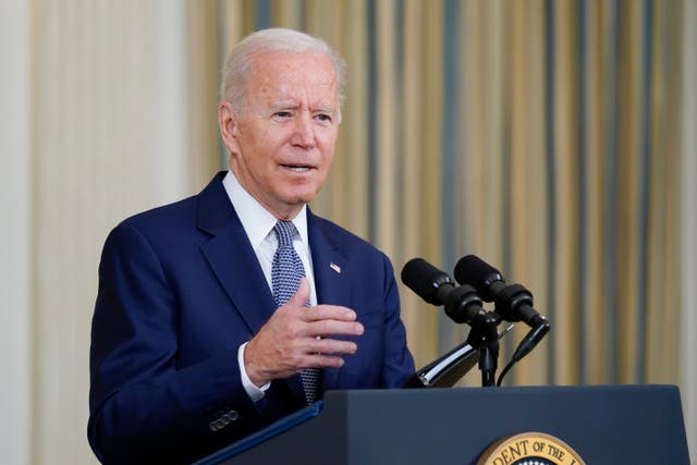 <p>President Biden speaks at the White House </p>