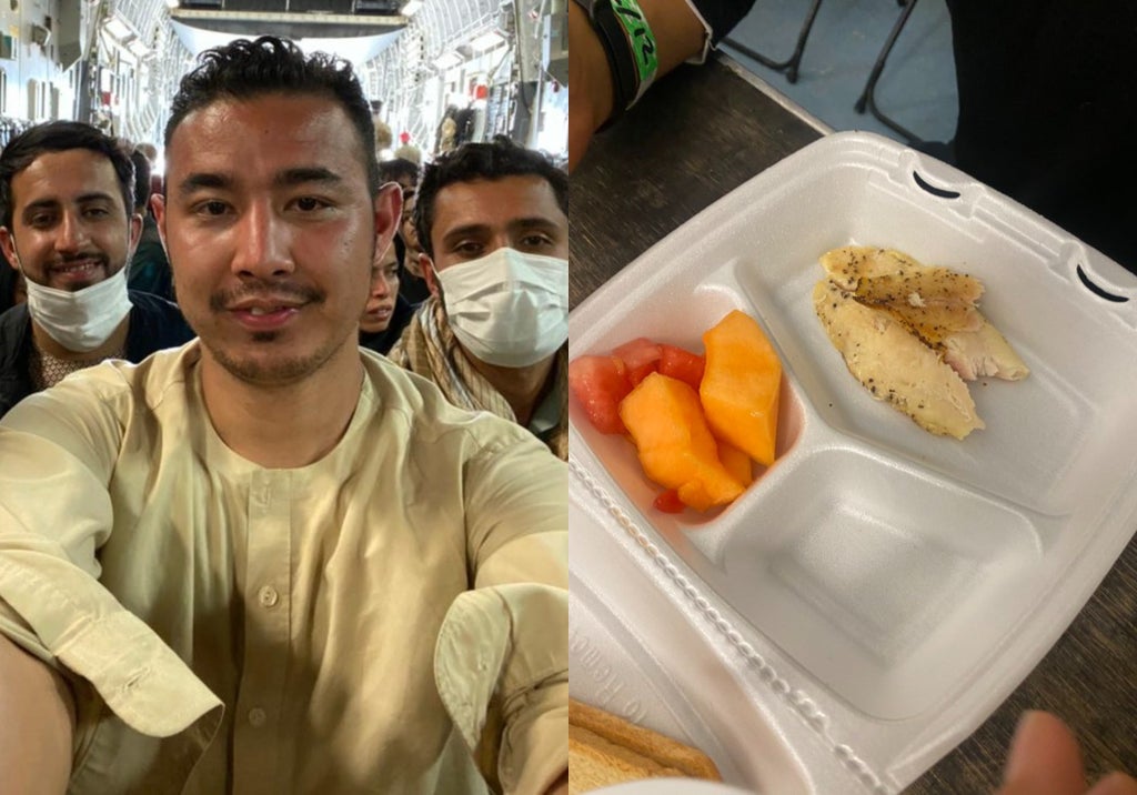Afghan refugee at Texas base on why he tweeted photo of paltry meal – and what it means to leave his family and old life behind