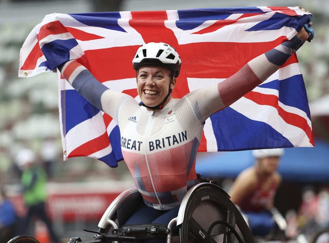 Hannah Cockroft wins gold in the 800m T34 – Women event at the Olympic Stadium (imagecommsralympicsGB/PA)