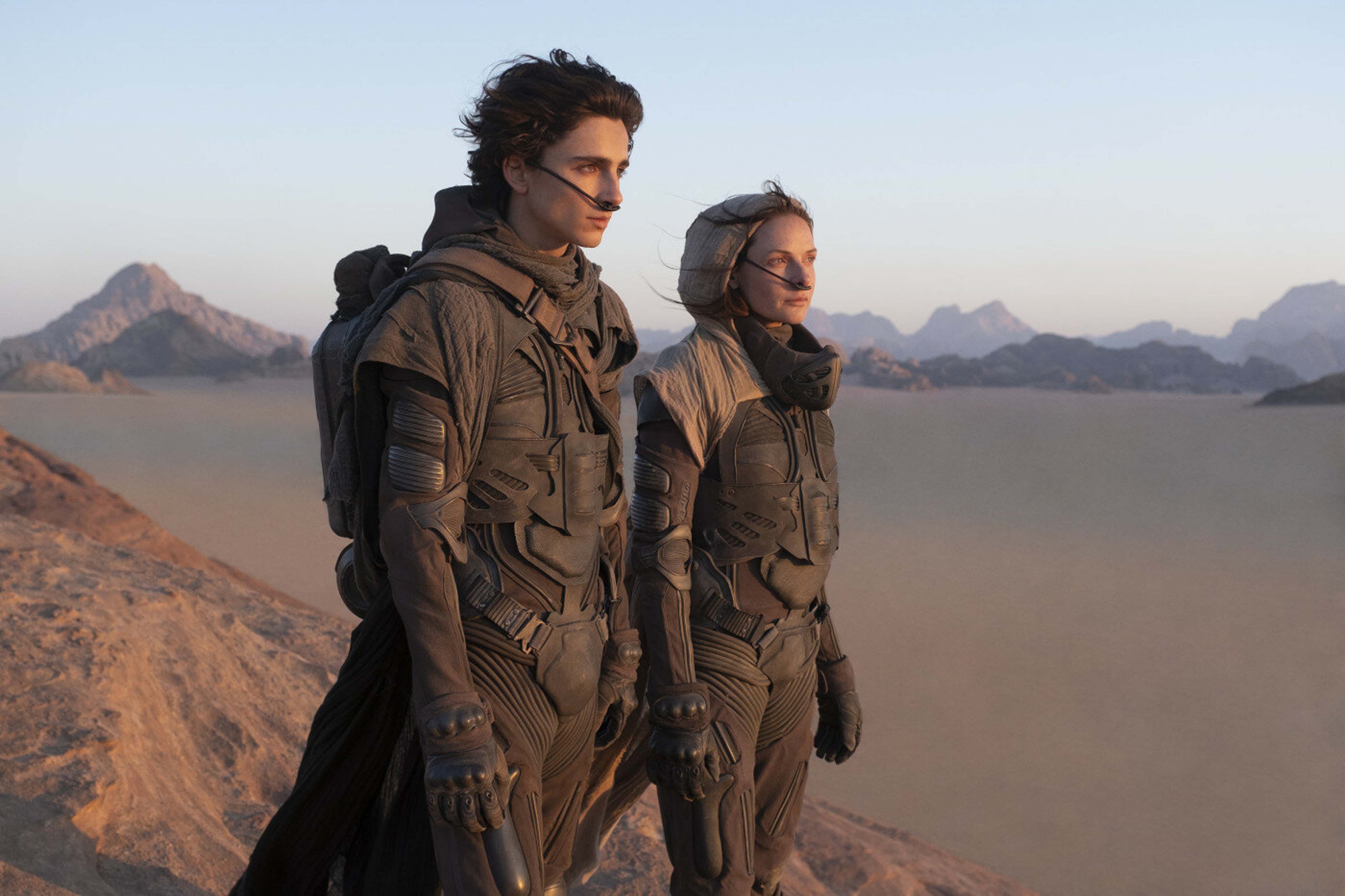 Timothee Chalamet and Rebecca Ferguson in ‘Dune'