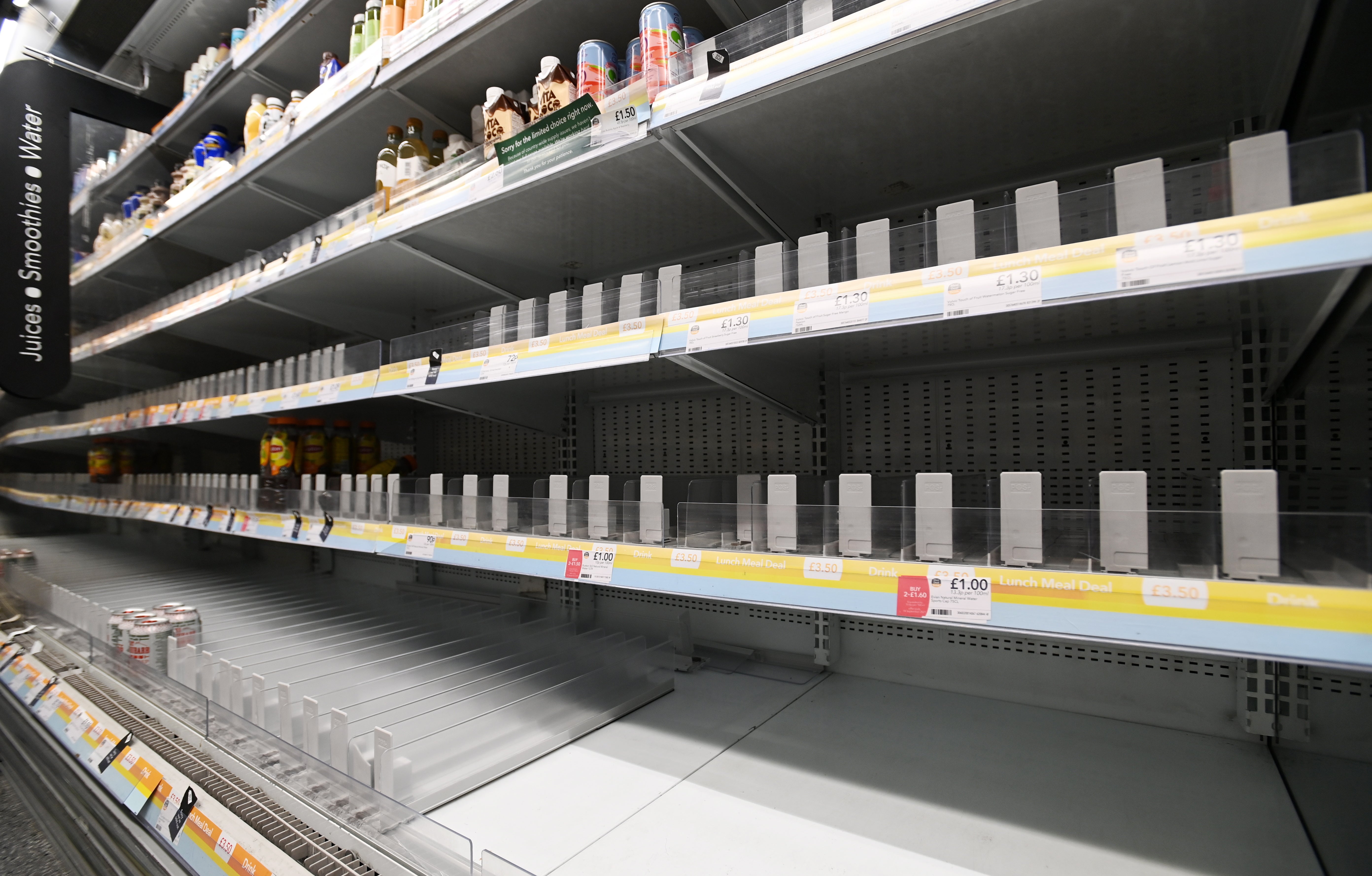 Shortages of workers in several industries have been a key cause of empty shelves