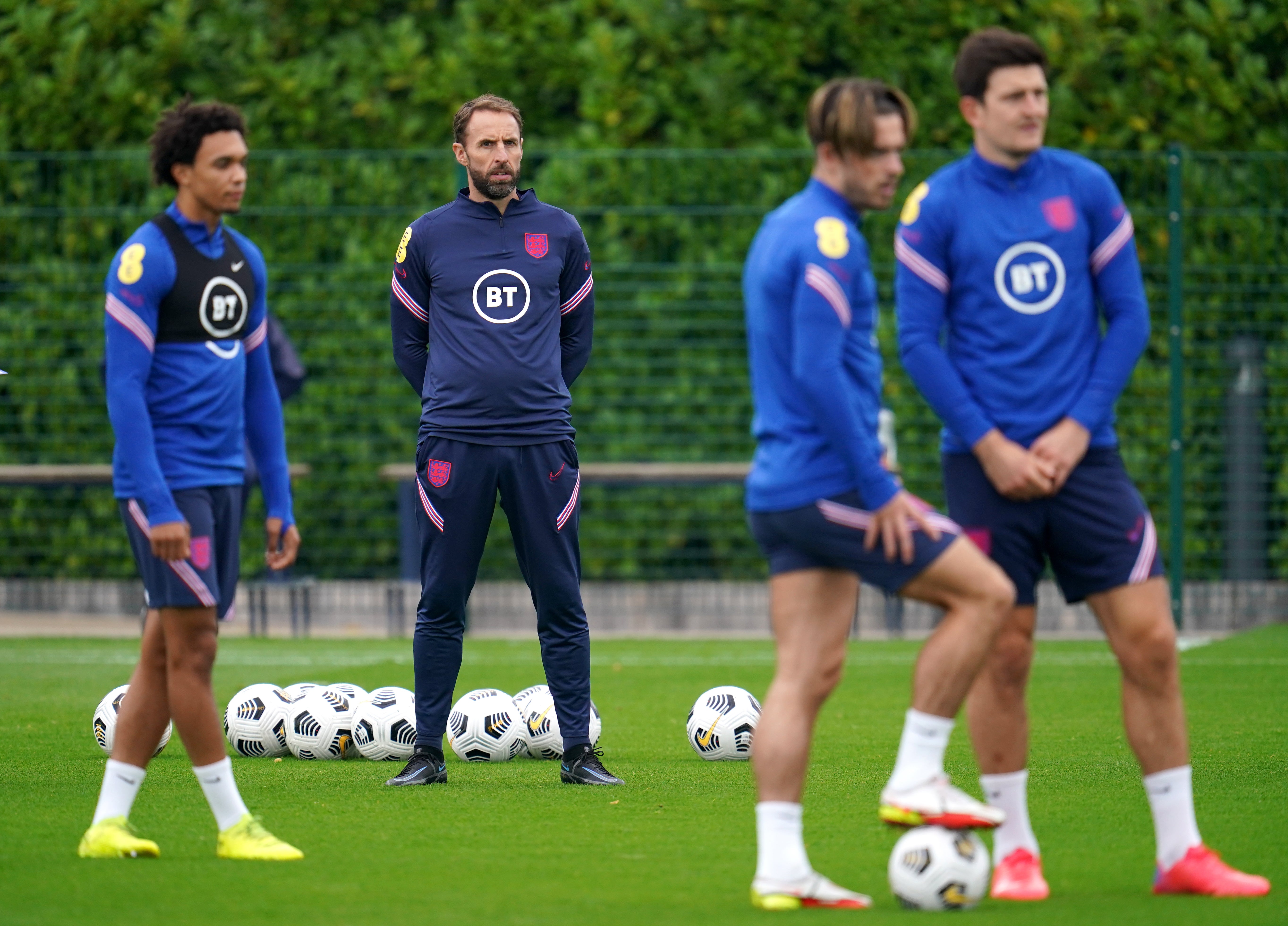 Gareth Southgate casts his eye over England training ahead of Sunday’s meeting with Andorra (Nick Potts/PA).