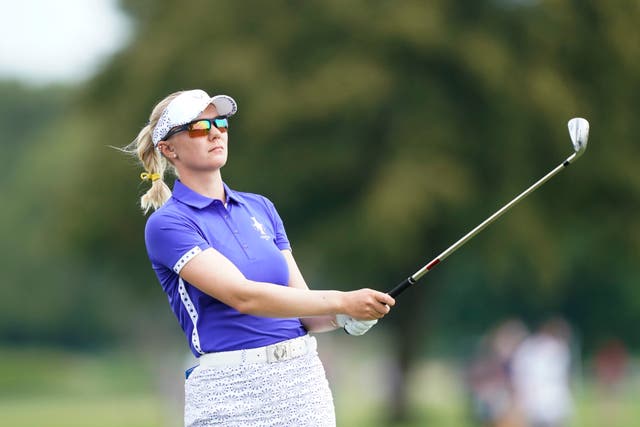 Madelene Sagstrom was involved in controversy on day one of the Solheim Cup (Carlos Osorio/AP)