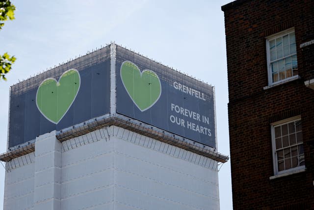 <p>Grenfell Tower pictured in  June 2021, four years after a fire in the residential tower block killed 72 people</p>