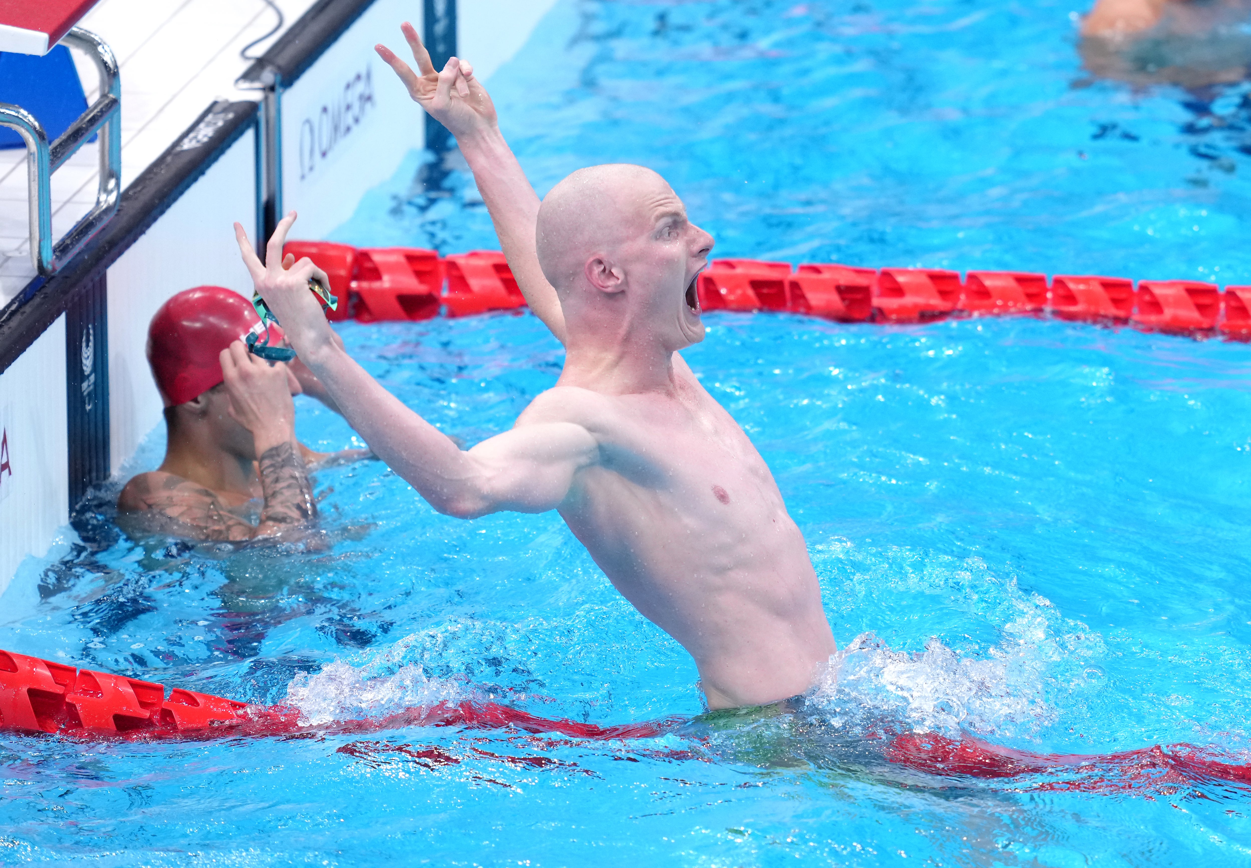 Australia’s Rowan Crothers reacts to winning the men’s 50m freestyle – S10 final (John Walton/PA)