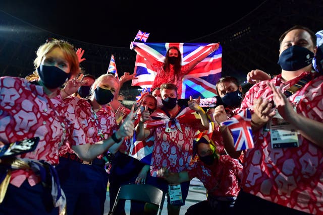 <p>The ParalympicsGB team at the closing ceremony of the Tokyo Games </p>