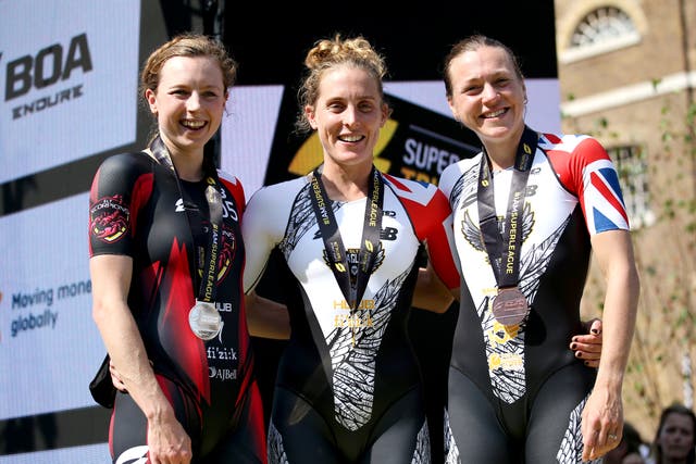 Jess Learmonth (centre) led a British one-two-three (Steven Paston/PA)