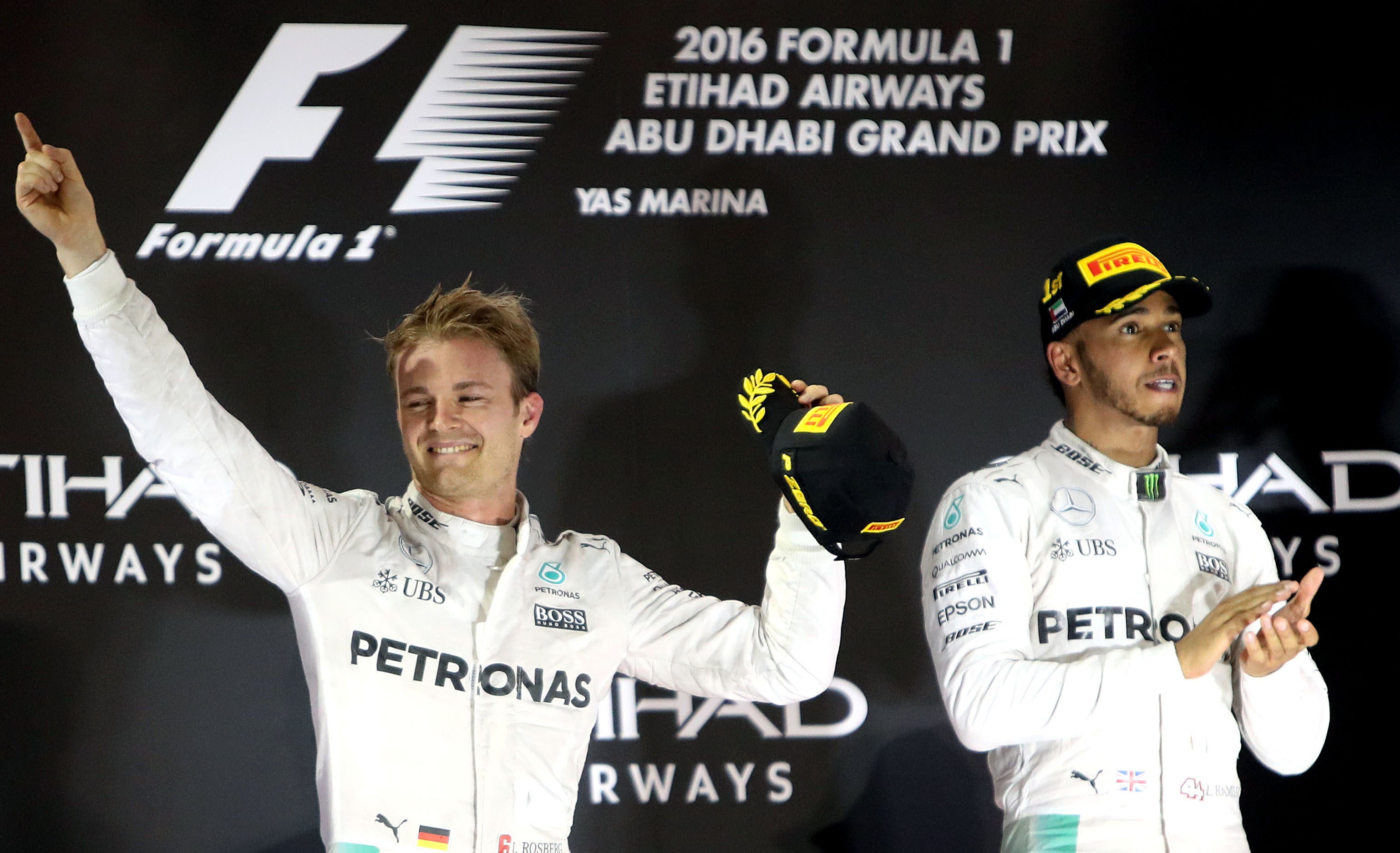 Former Mercedes driver Nico Rosberg, left, was critical of the team’s tactics (David Davies/PA)