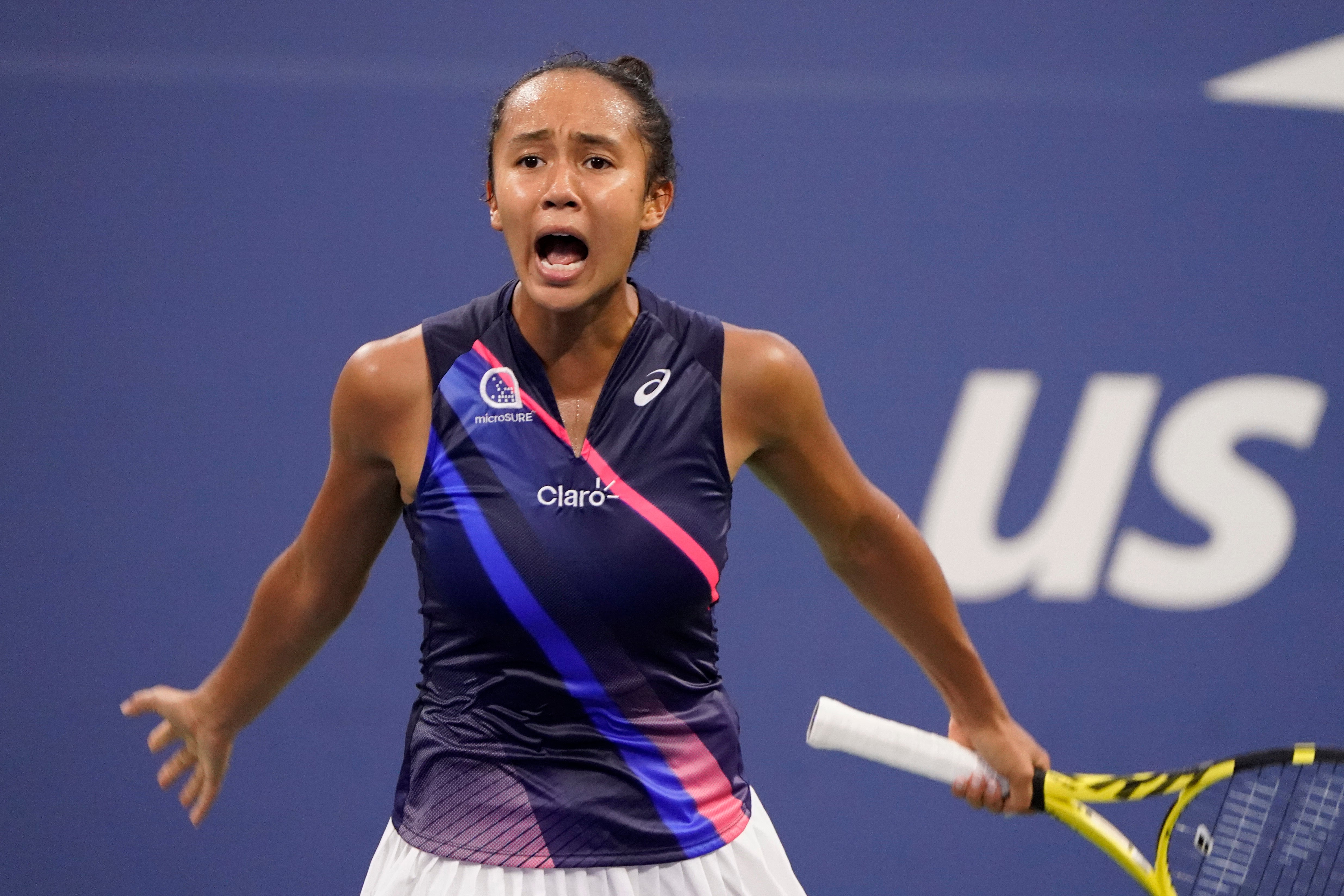 Leylah Fernandez’s US Open journey continued after beating Angelique Kerber (John Minchillo/AP)