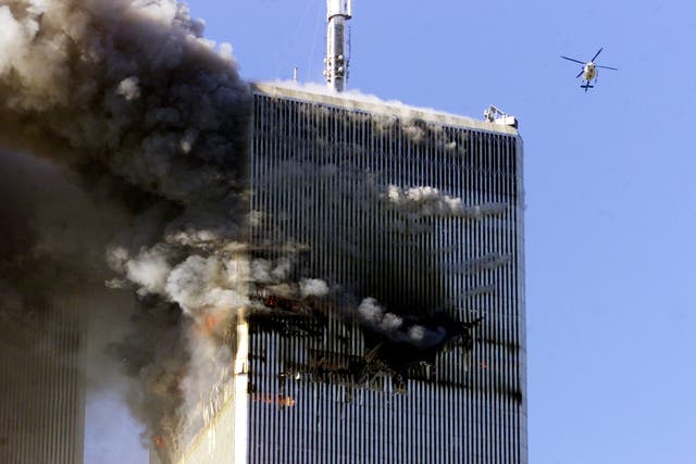 <p>Fires burn at the World Trade Center on 11 September, 2001 </p>
