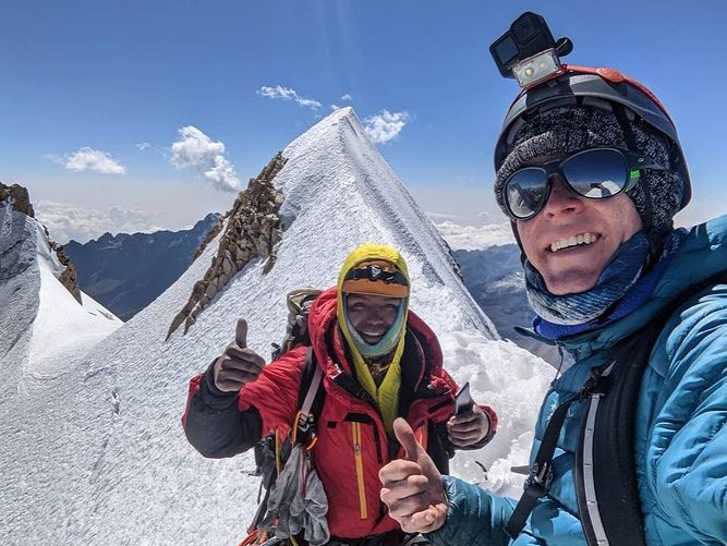 Daniel Granberg climbing Huayna Potosi, one of Bolivia’s tallest mountains, last week