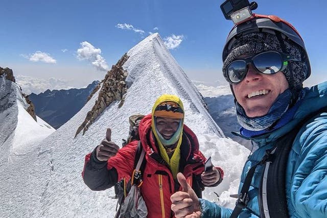<p>Daniel Granberg climbing Huayna Potosi, one of Bolivia’s tallest mountains, last week</p>
