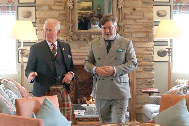 <p>Prince Charles (L) and Michael Fawcett (R)</p>