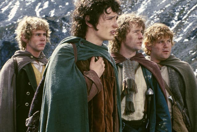 Wood (centre) alongside Dominic Monaghan, Billy Boyd and Sean Astin in ‘The Lord of the Rings: The Fellowship of the Ring'