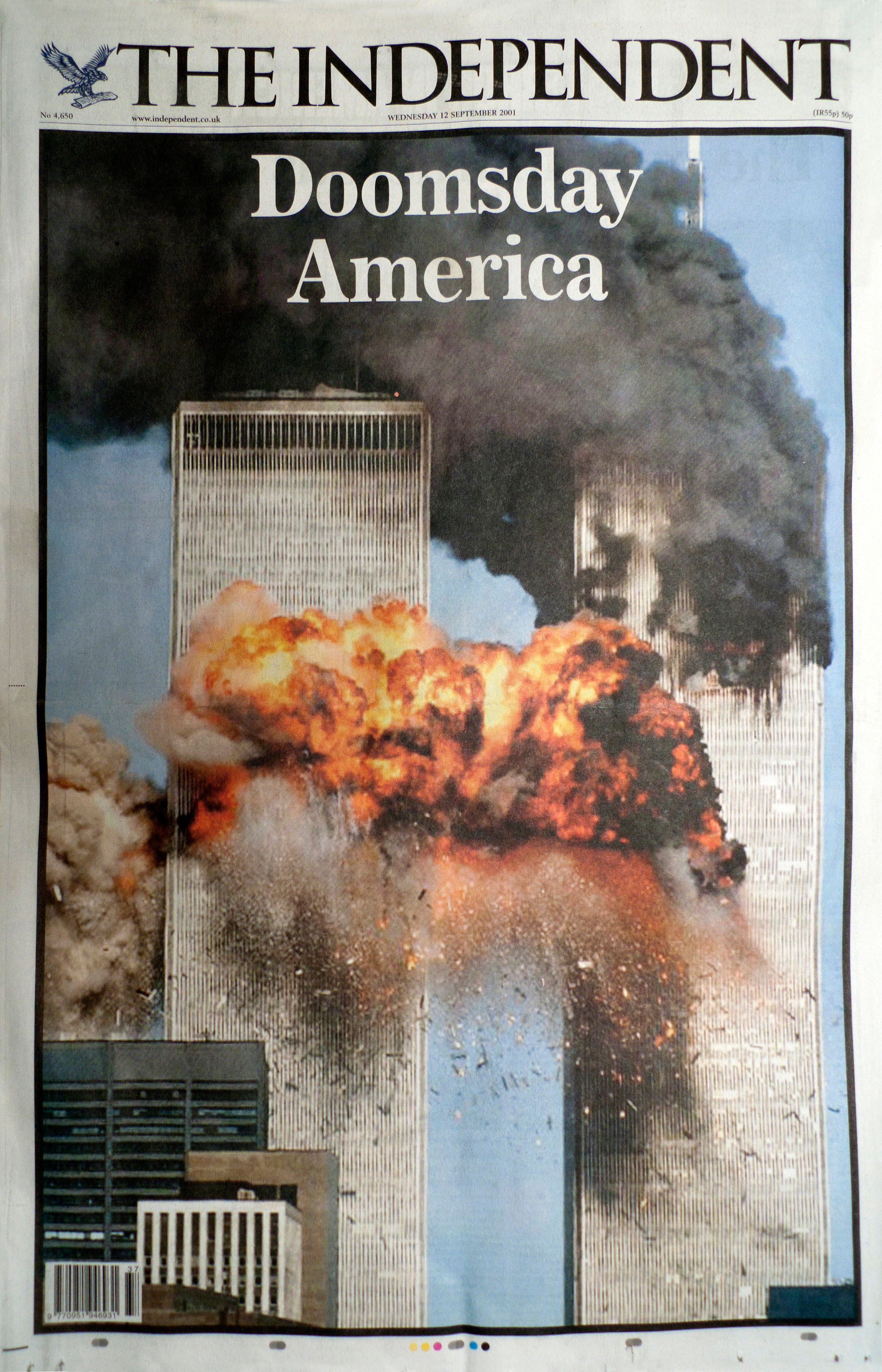 The Independent’s front page on 12 September, 2001