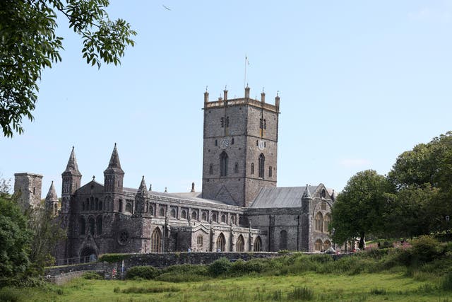 <p>St Davids Cathedral, in Pembrokeshire, Wales </p>