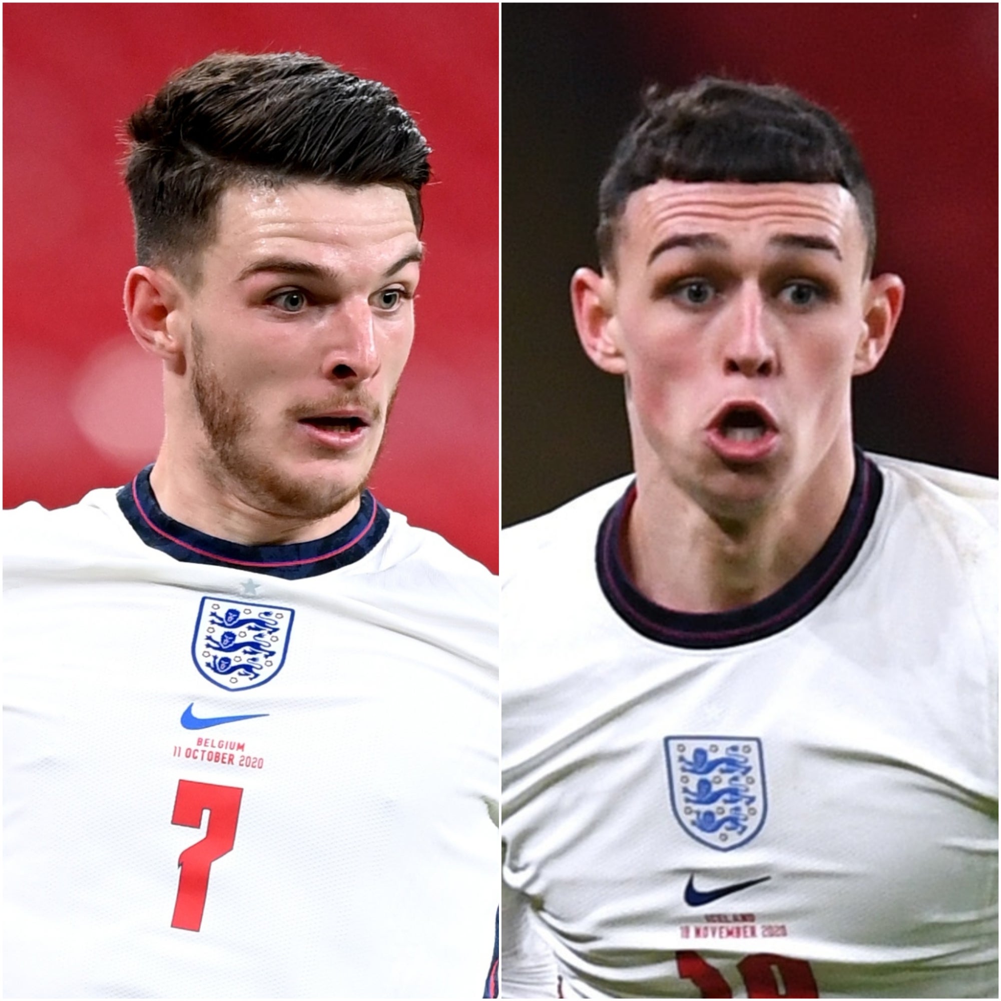 Declan Rice and Phil Foden (Michael Regan/Neil Hall/PA)