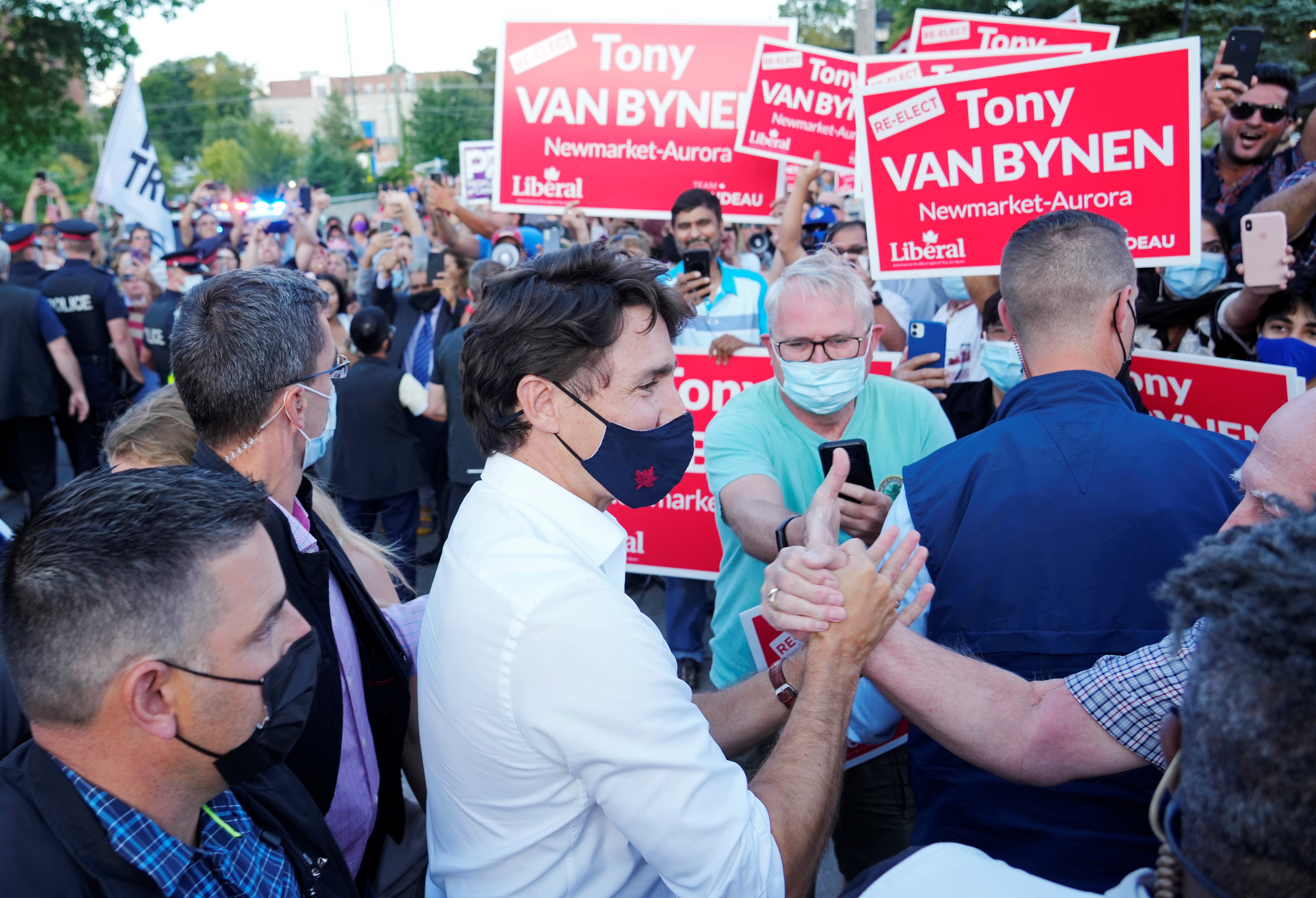 Canda PM Justin Trudeau on a campaign stop in Newmarket