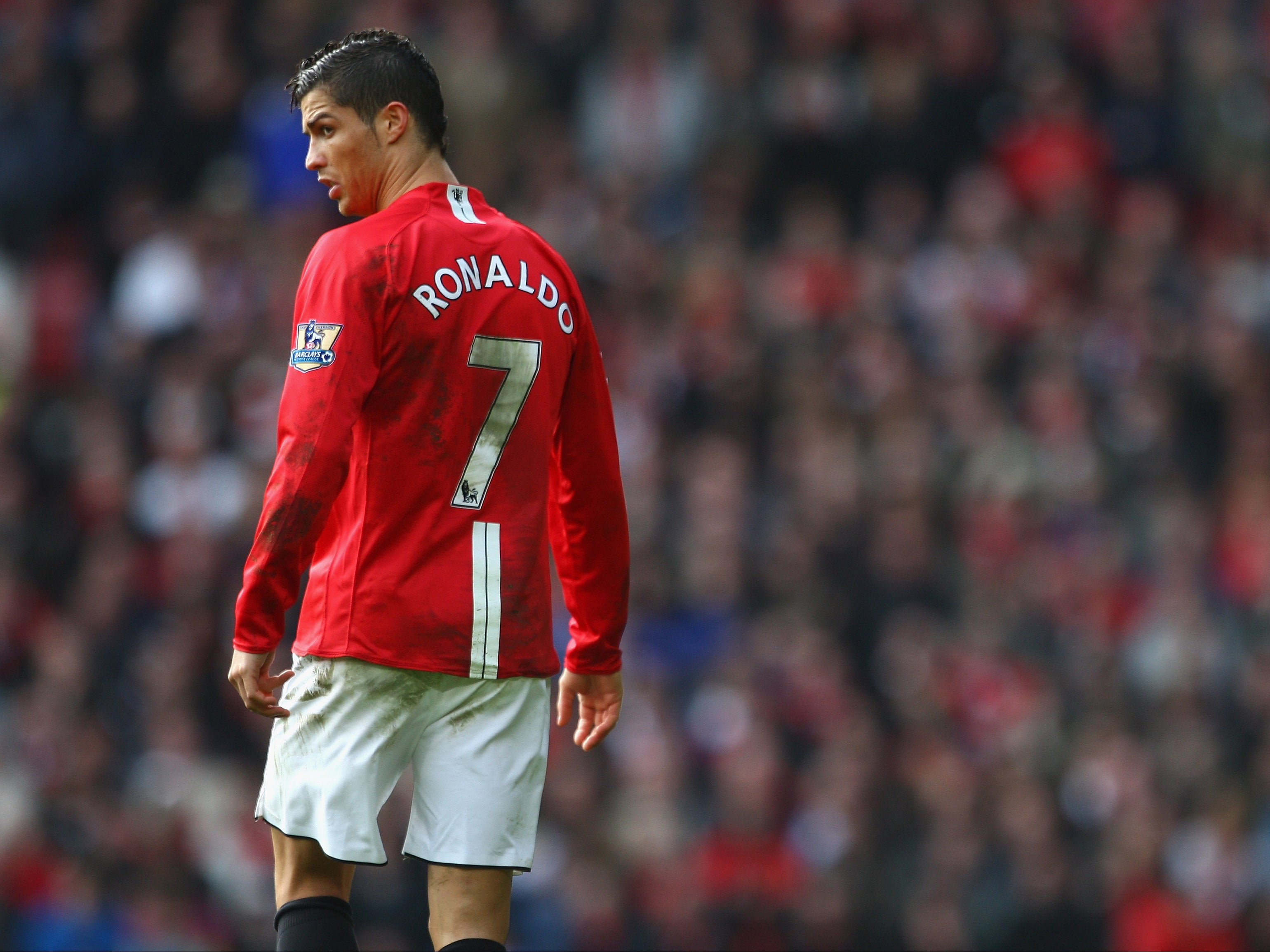 Cristiano Ronaldo, playing for Manchester United in 2009